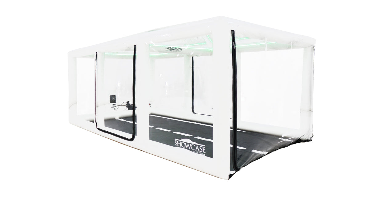 CarCapsule 16 ft Signature Series ShowCase Indoor Capsule w/ Road Design Floor, IntelliCharger & LED Kit - CCSH16SIG