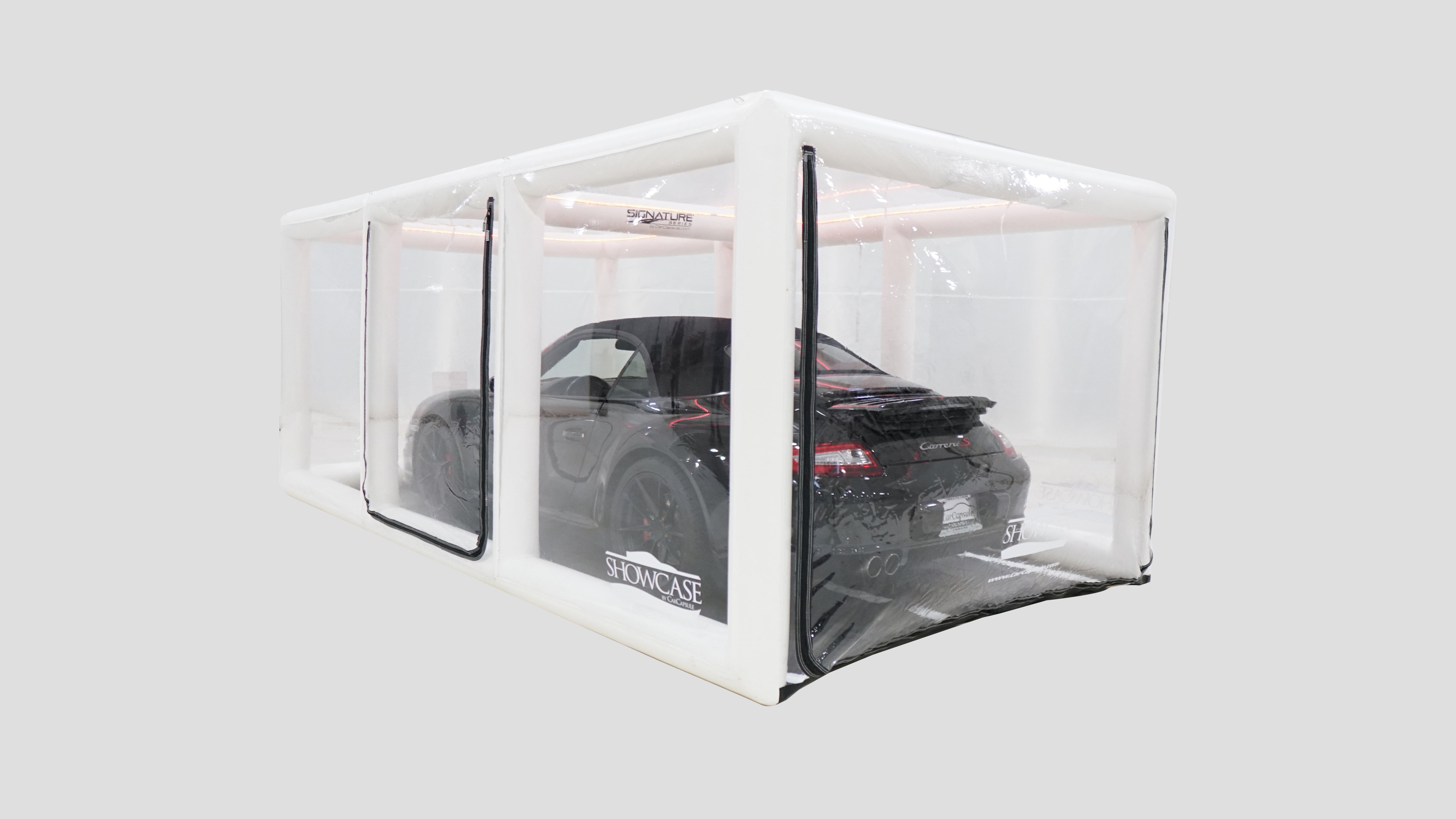 CarCapsule 16 ft Signature Series ShowCase Indoor Capsule w/ Road Design Floor, IntelliCharger & LED Kit - CCSH16SIG