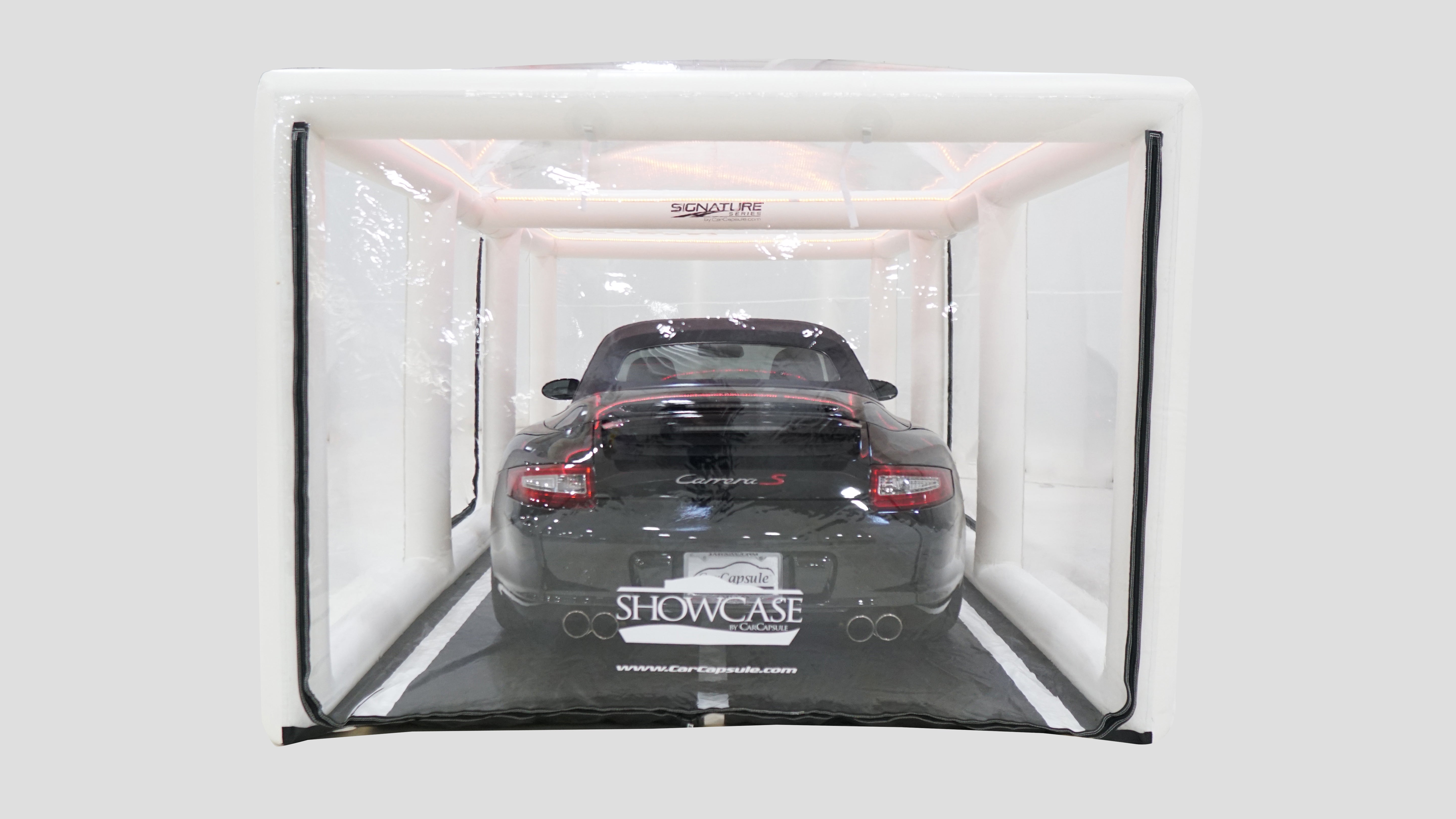 CarCapsule 16 ft Signature Series ShowCase Indoor Capsule w/ Road Design Floor, IntelliCharger & LED Kit - CCSH16SIG