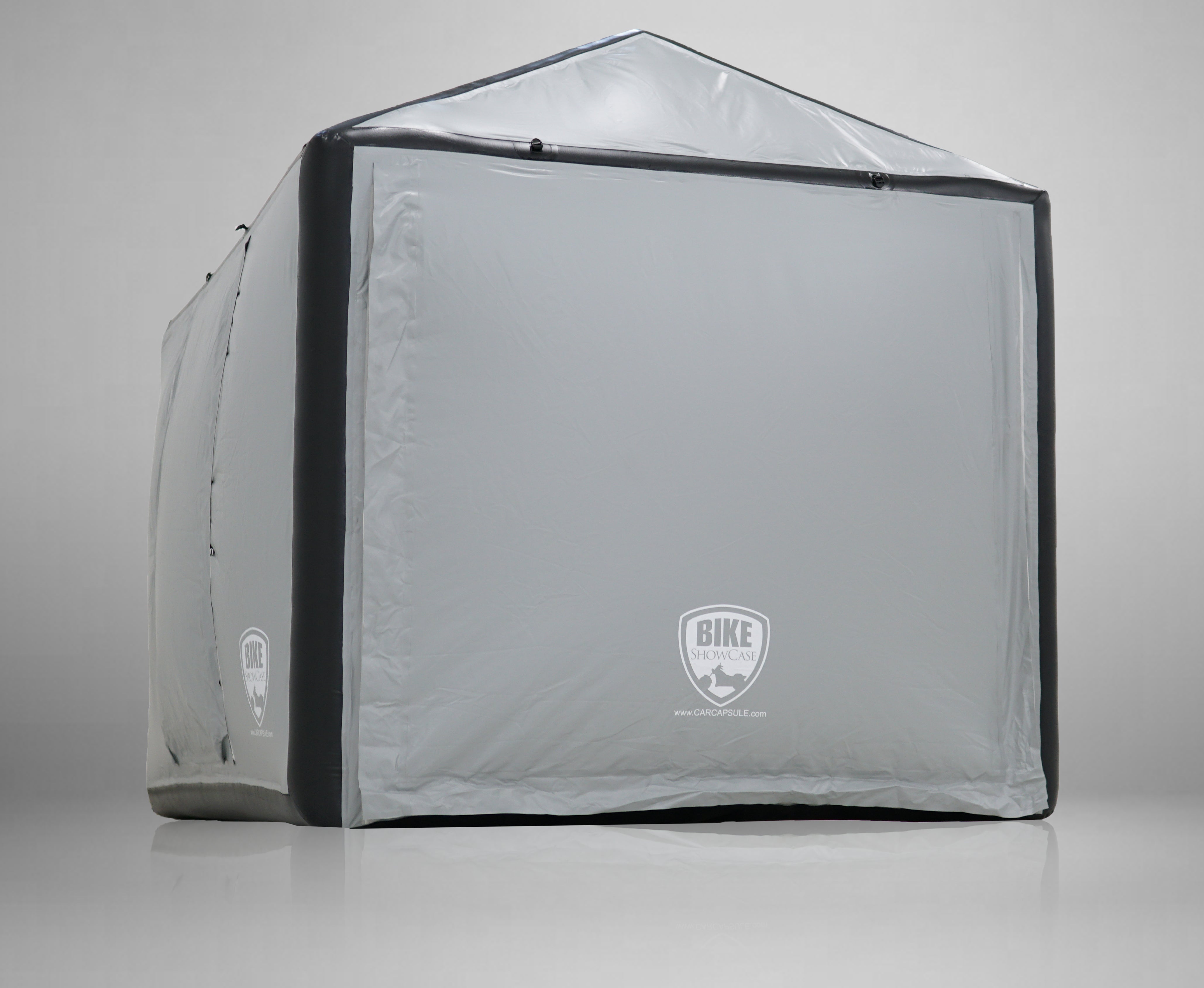 CarCapsule 10 ft Bike ShowCase Outdoor Cover w/ Pitched Roof (9 ft Peak, Dual Bike) - BBSHO10