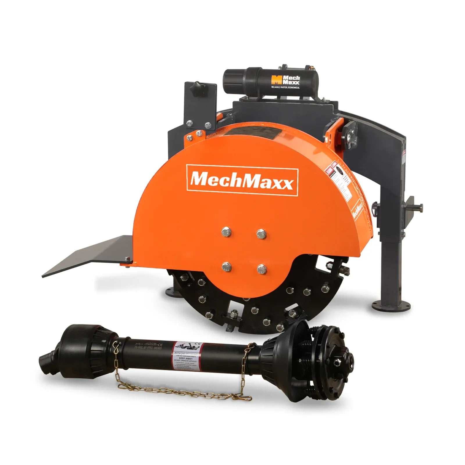 MechMaxx 3-Point PTO Stump Grinder with 34 Carbide Teeth for 15–45HP Tractors, Includes PTO Shaft with Slip Clutch, Model SG24