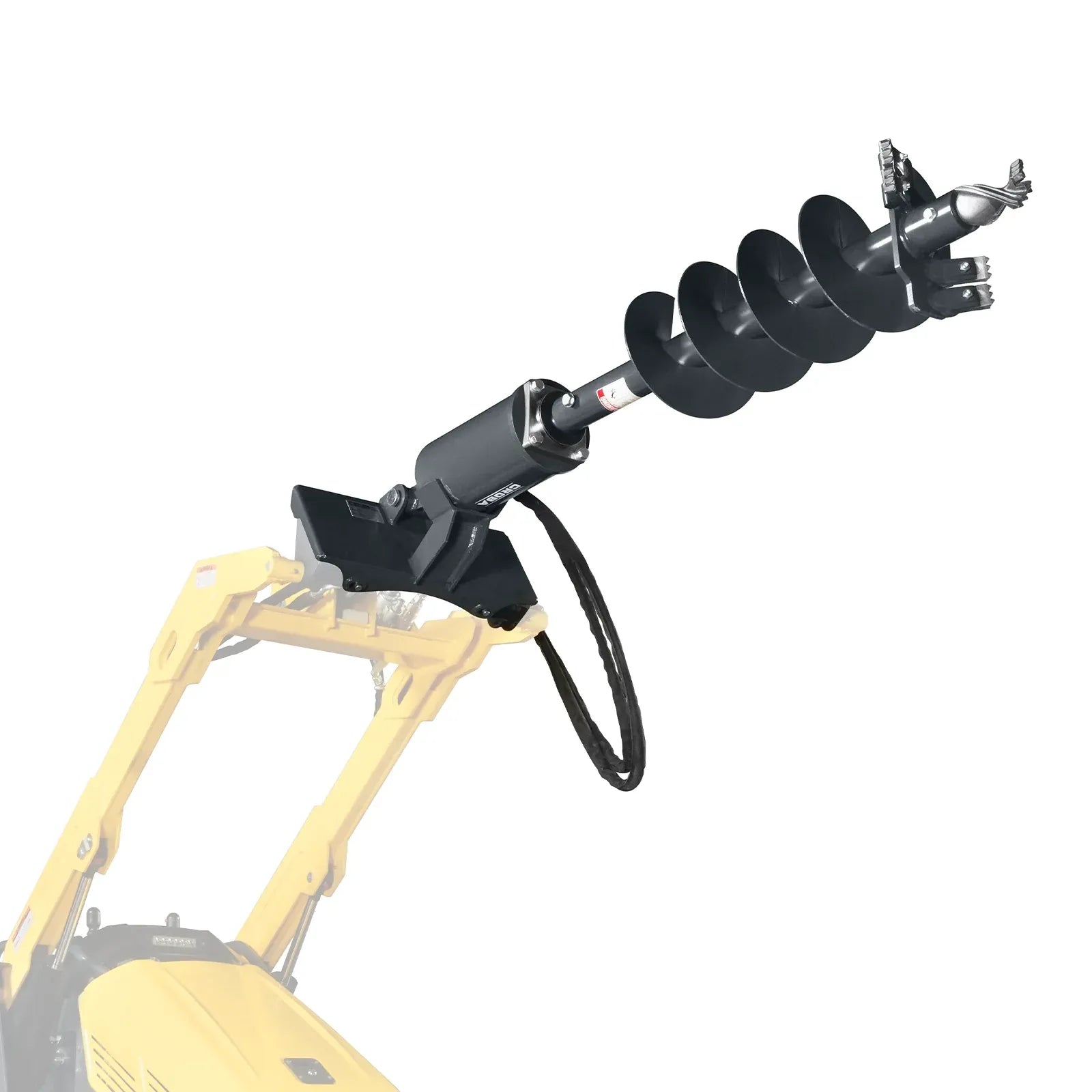 MechMaxx Mini Skid Steer Drive Auger Attachment with 6", 9", and 12" Auger Bits