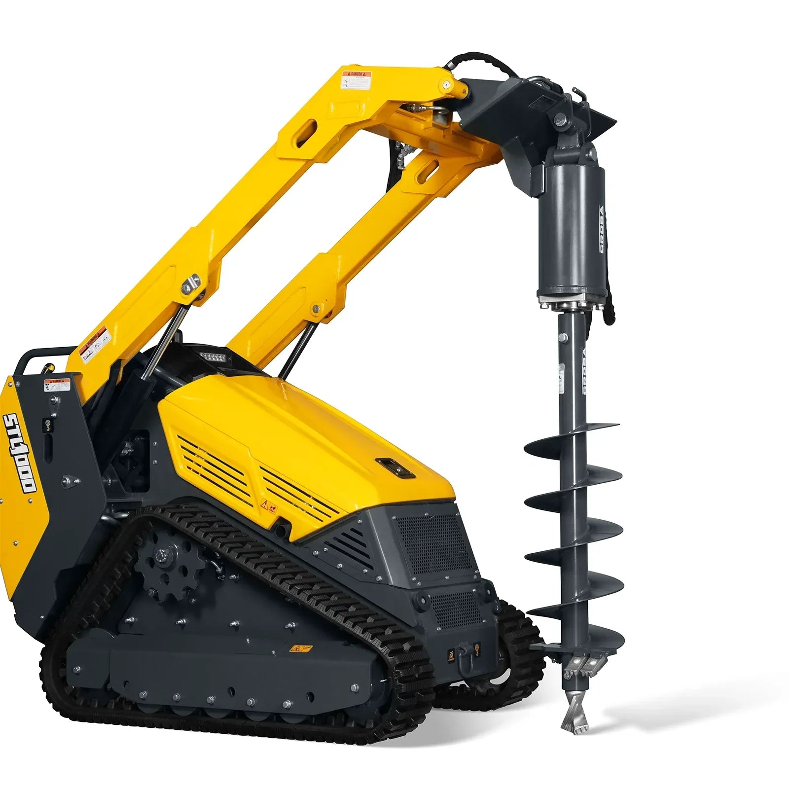 MechMaxx Mini Skid Steer Drive Auger Attachment with 6", 9", and 12" Auger Bits