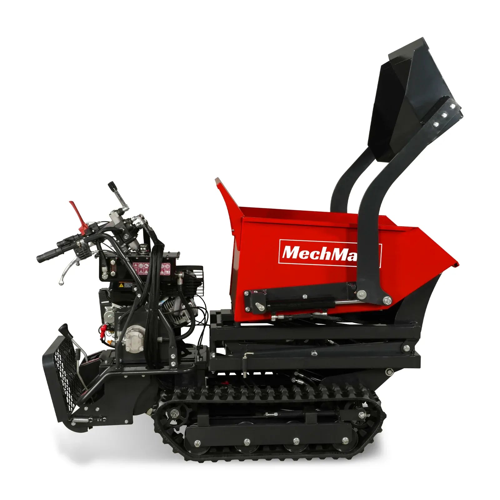MechMaxx 1100 lb Tracked Dumper with 10HP 302cc Gas Engine, Hydraulic Tipping and Front Shovel, Model D50HTFL