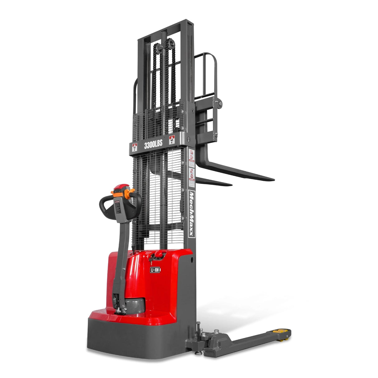 MechMaxx F33-98S 3300 lb Lithium Electric Straddle Stacker 98-Inch Lift