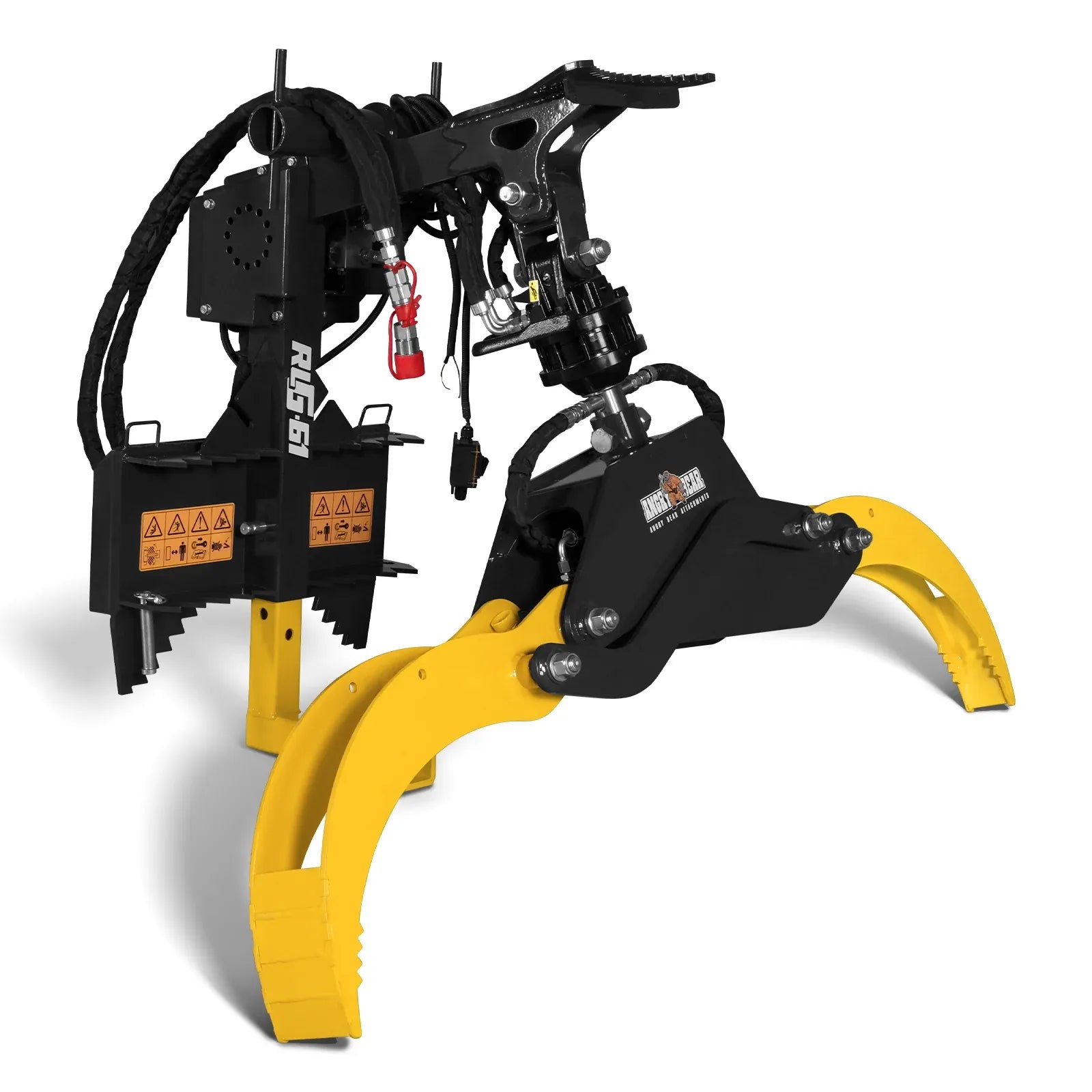 MechMaxx 59" Hydraulic Rotating Log Grapple Attachment for Mini Skid Steer with 1500 lb Lift Capacity and 360° Rotation