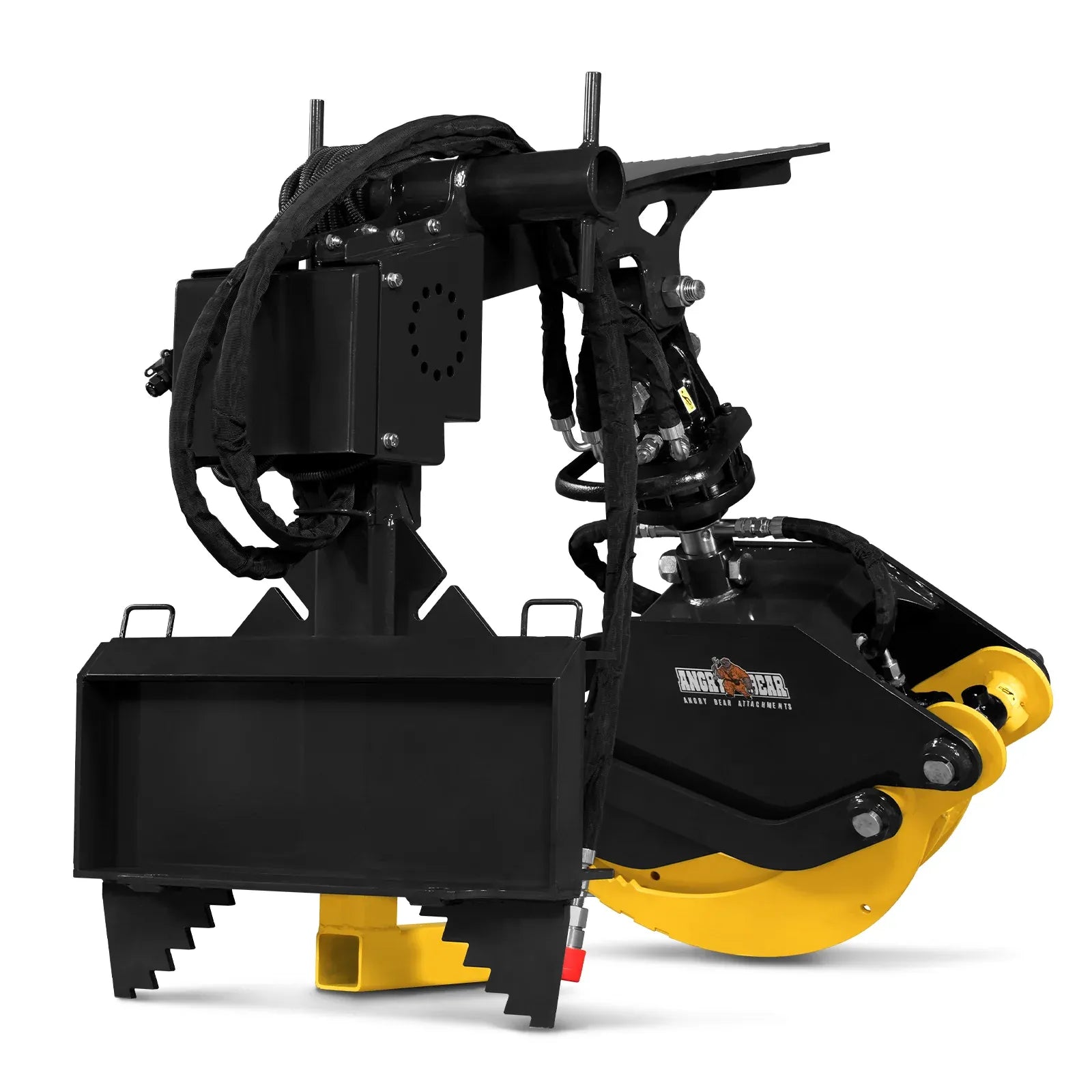 MechMaxx 59" Hydraulic Rotating Log Grapple Attachment for Mini Skid Steer with 1500 lb Lift Capacity and 360° Rotation