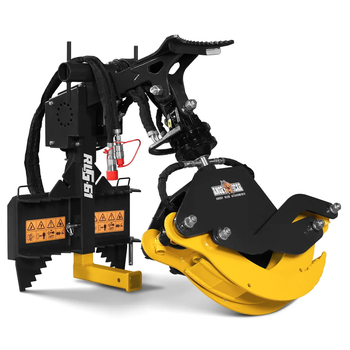 MechMaxx 59" Hydraulic Rotating Log Grapple Attachment for Mini Skid Steer with 1500 lb Lift Capacity and 360° Rotation