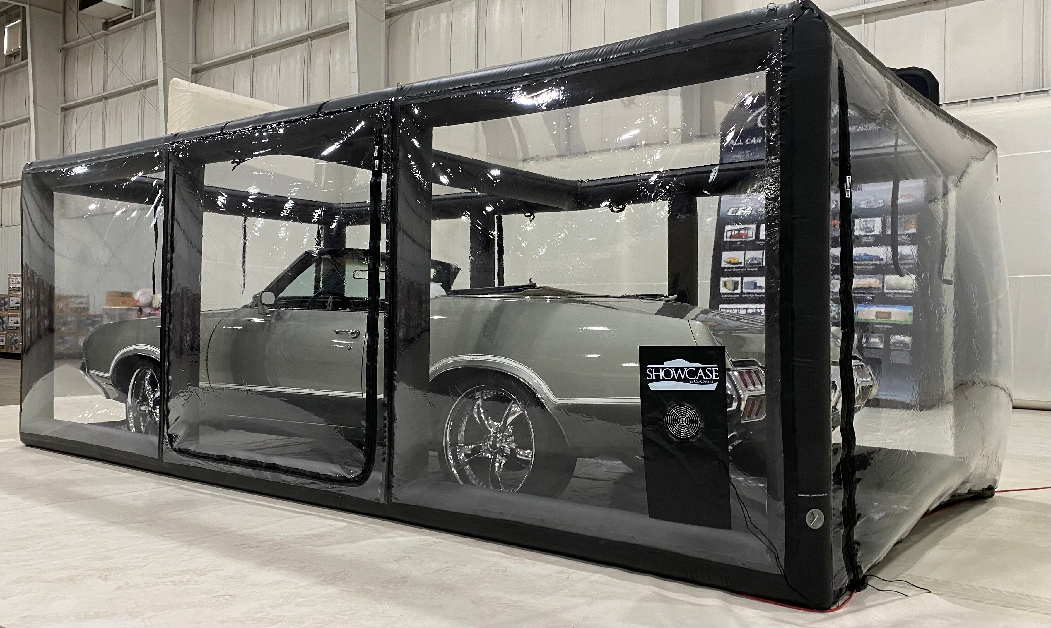CarCapsule 18 ft ShowCase Indoor Black Cover – Drive Thru Model - CCSH18DTHRU