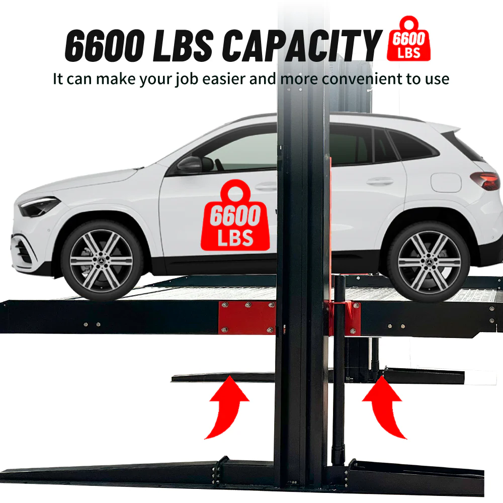 Katool KT-P2700 6,600 lb 2-Post Parking Lift for Home Garage Storage