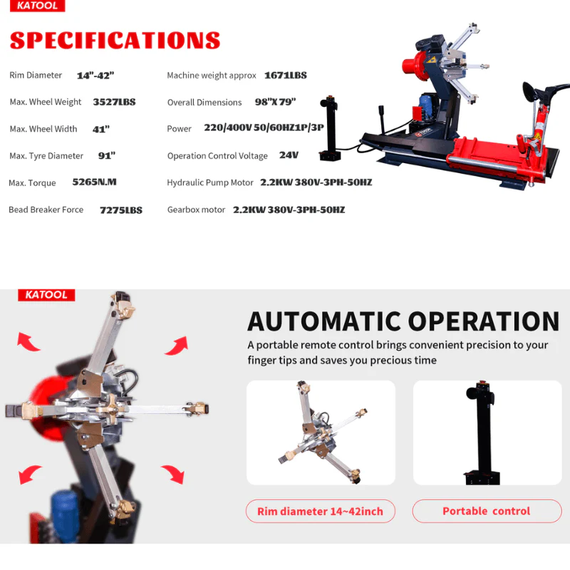 Katool KT-T260 Heavy-Duty Truck and Bus Tire Changer for 14"-42" Rims