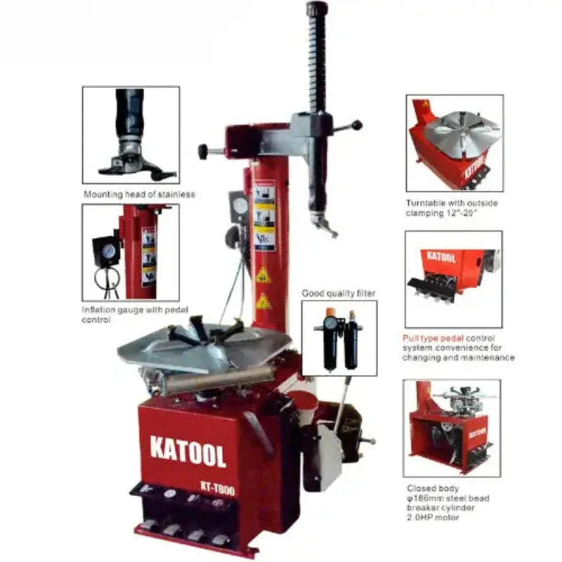Katool KT-T800 Tire Changer & KT-B760 Wheel Balancer Shop Combo