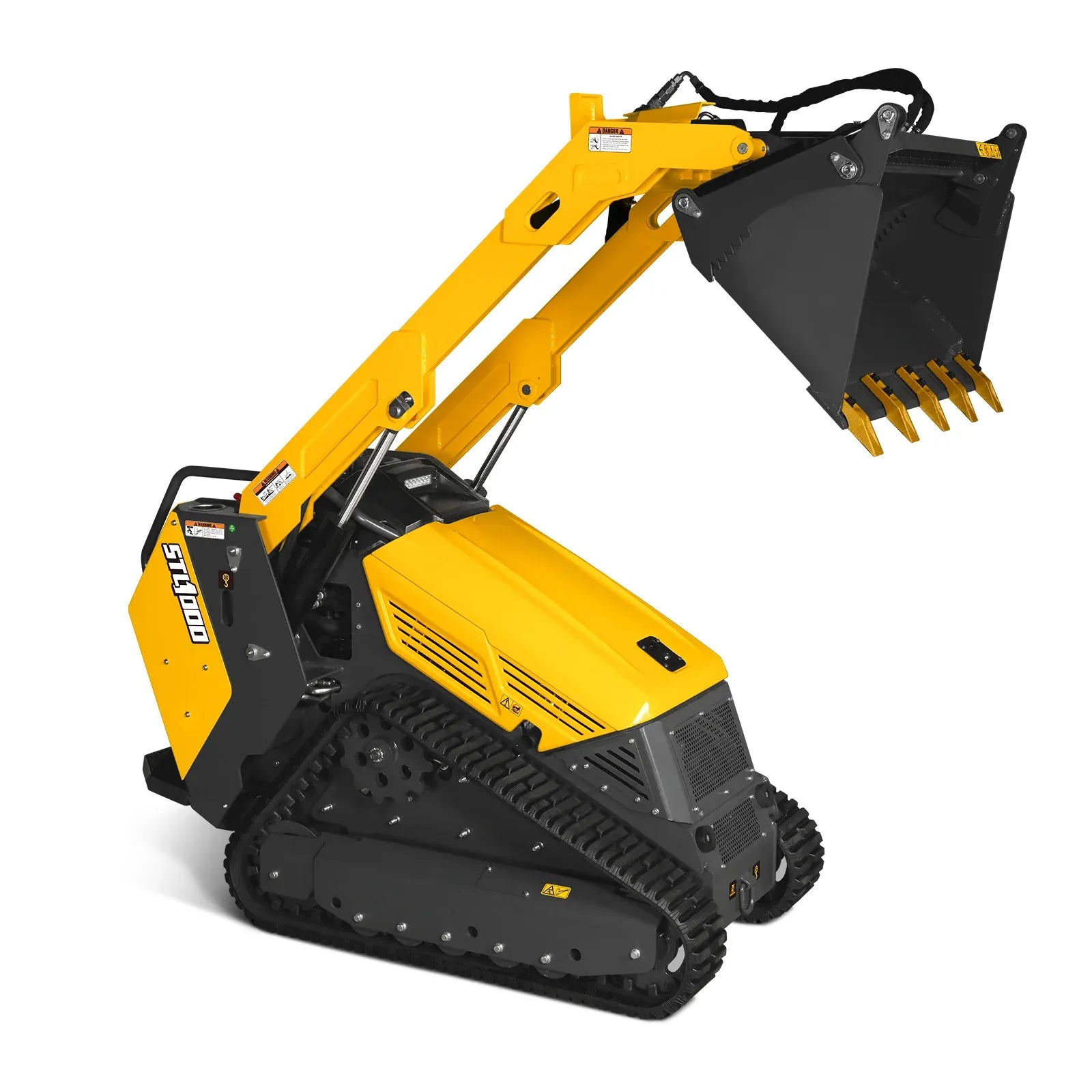 MechMaxx 25HP KUBOTA D1105 Diesel Stand-On Mini Skid Steer Track Loader with 4-in-1 Bucket, Model STL1000