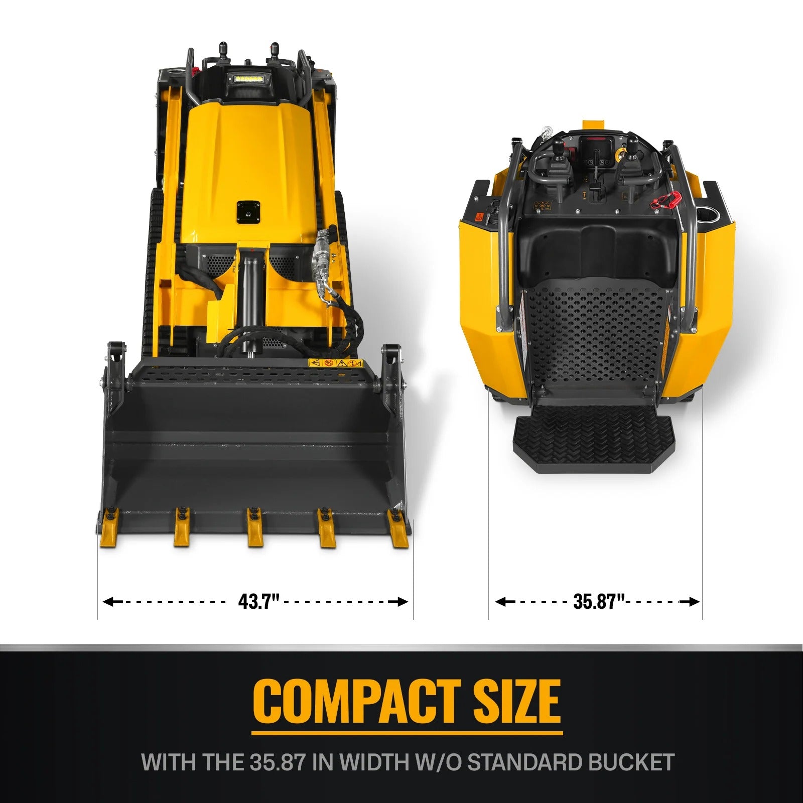 MechMaxx 25HP KUBOTA D1105 Diesel Stand-On Mini Skid Steer Track Loader with 4-in-1 Bucket, Model STL1000