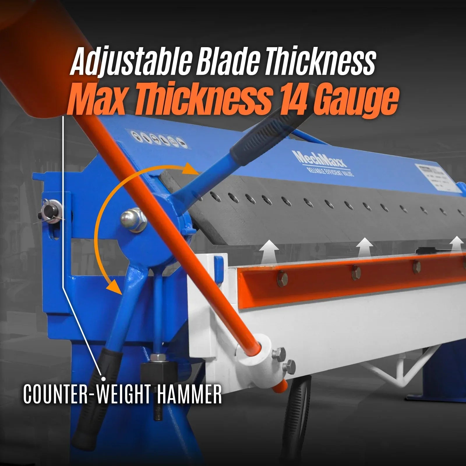 MechMaxx 120" Sheet Metal Brake, 14 Gauge Capacity, Model PB12014