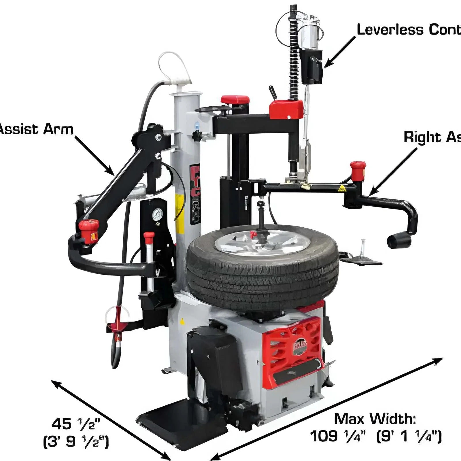Atlas Platinum PTC500 Center Post Tire Changer with Dual Assist Arms and Leverless System