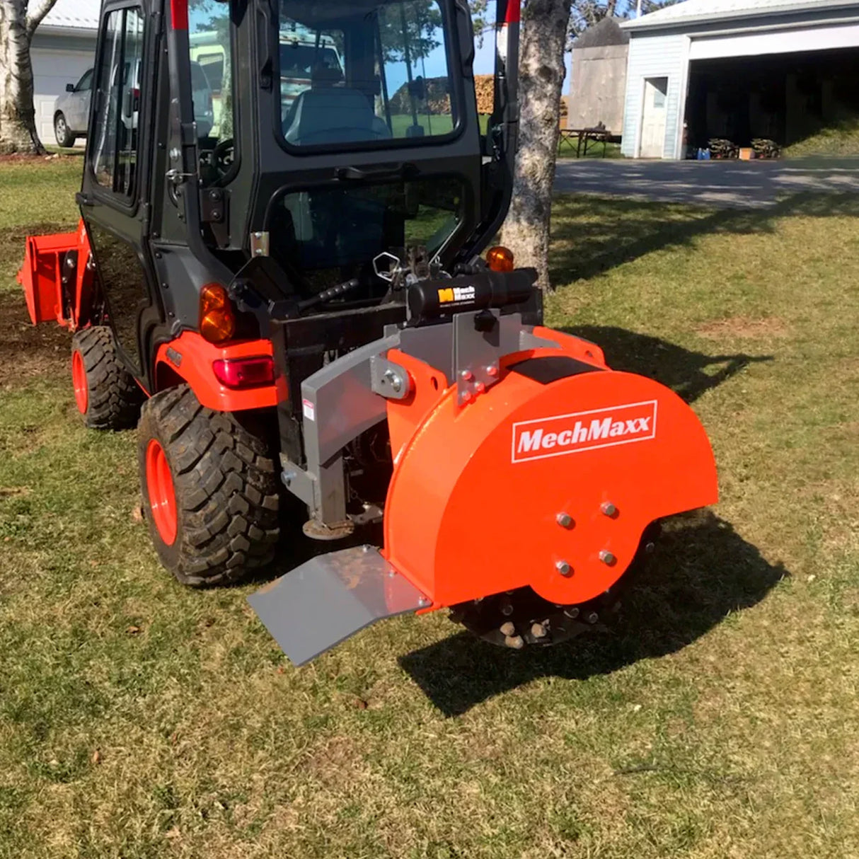 MechMaxx 3-Point PTO Stump Grinder with 34 Carbide Teeth for 15–45HP Tractors, Includes PTO Shaft with Slip Clutch, Model SG24