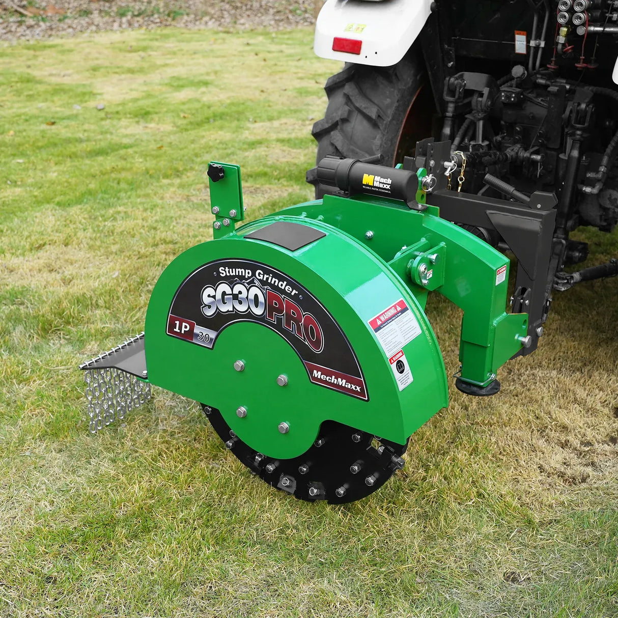 MechMaxx 3-Point PTO Stump Grinder with 30" Flywheel and 44 Carbide Teeth for 40–100HP Tractors, Includes PTO Shaft with Slip Clutch, Model SG30PRO