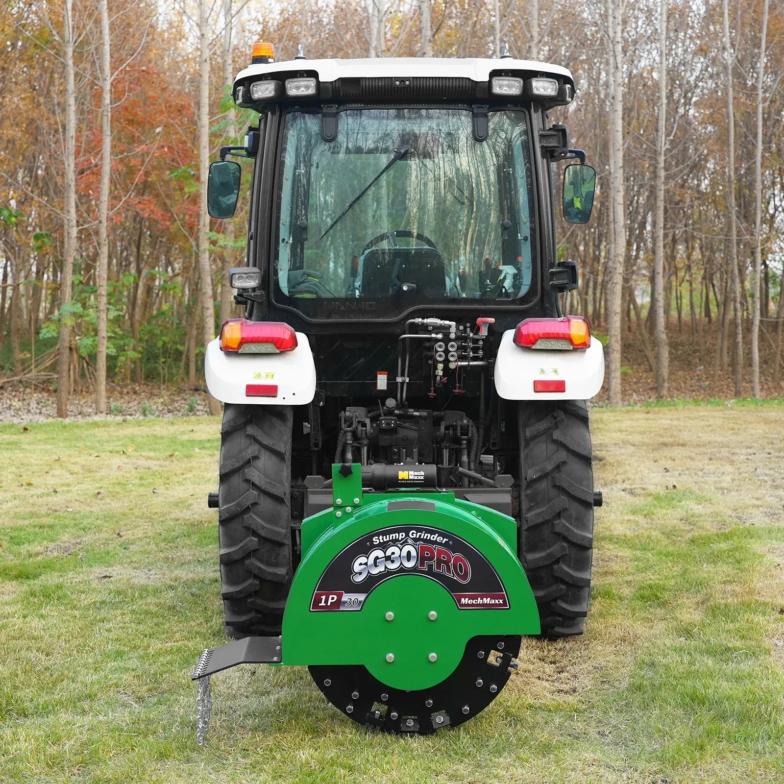 MechMaxx 3-Point PTO Stump Grinder with 30" Flywheel and 44 Carbide Teeth for 40–100HP Tractors, Includes PTO Shaft with Slip Clutch, Model SG30PRO