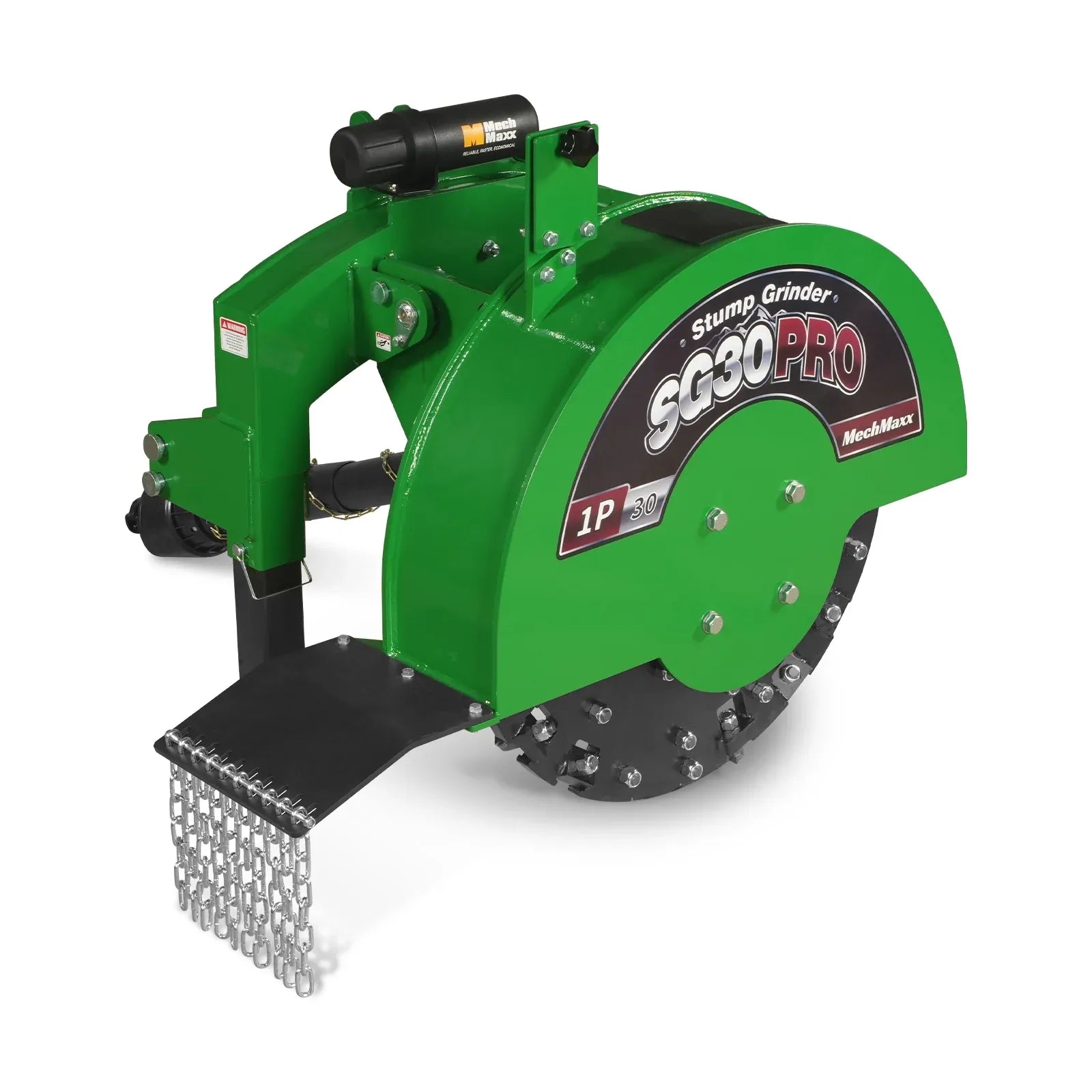 MechMaxx 3-Point PTO Stump Grinder with 30" Flywheel and 44 Carbide Teeth for 40–100HP Tractors, Includes PTO Shaft with Slip Clutch, Model SG30PRO