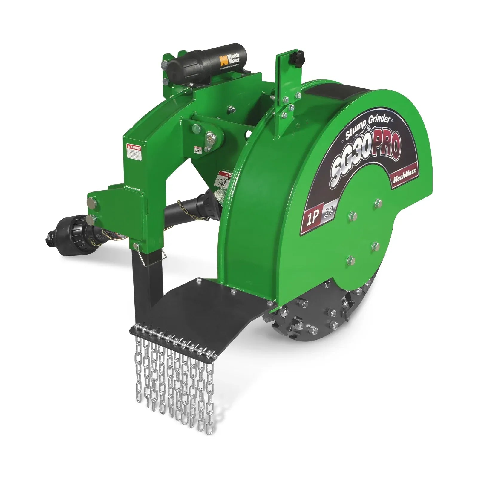 MechMaxx 3-Point PTO Stump Grinder with 30" Flywheel and 44 Carbide Teeth for 40–100HP Tractors, Includes PTO Shaft with Slip Clutch, Model SG30PRO
