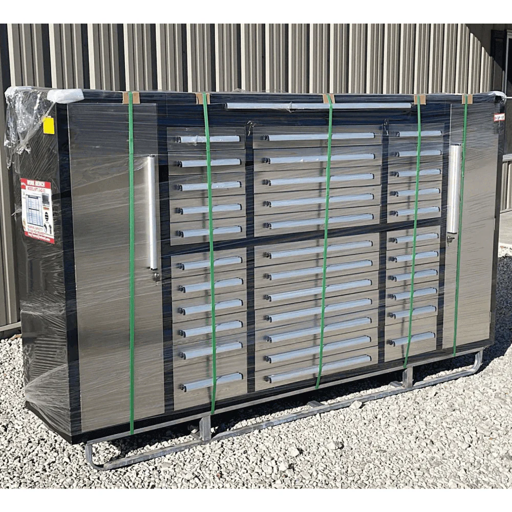 Chery Industrial 9 ft Garage Storage Cabinet with 34 Drawers & 2 Cabinets - WW000219