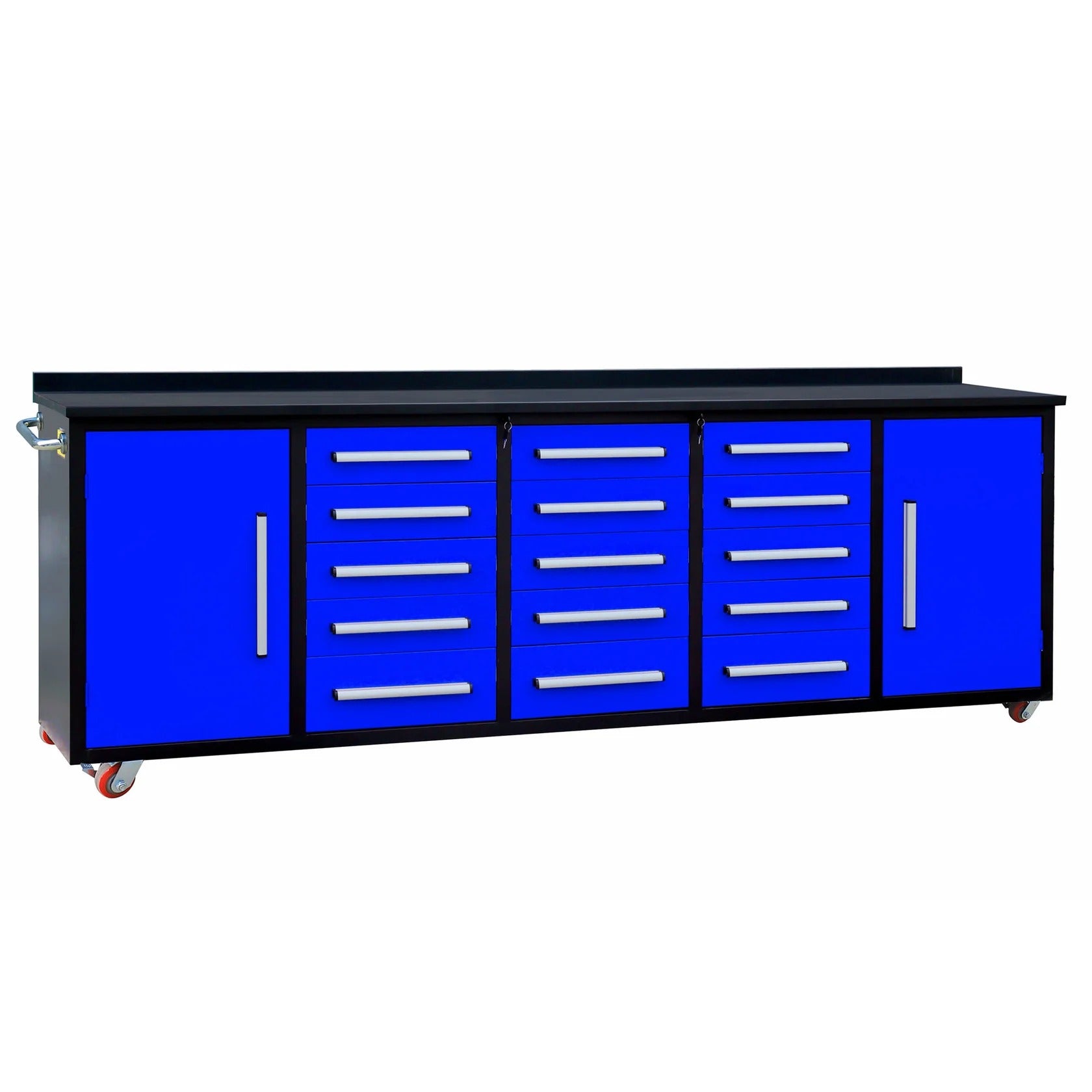 Chery Industrial 15-Drawer Storage Workbench with Wheels 10FT - SUIWB10152BLAC