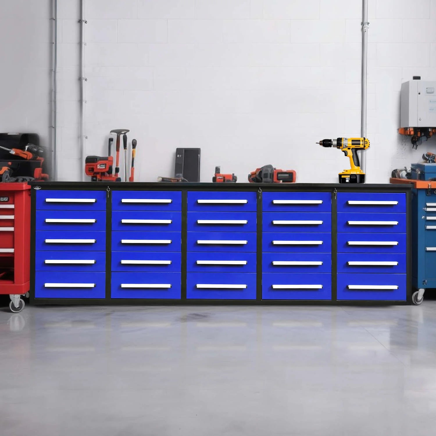 Chery Industrial Heavy-Duty Workbench with 25 Drawers 10 ft - WW000184