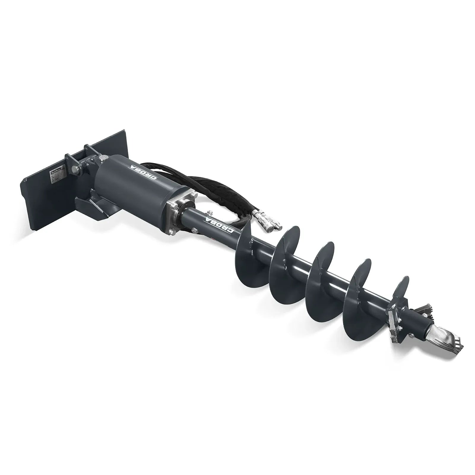 MechMaxx Mini Skid Steer Drive Auger Attachment with 6", 9", and 12" Auger Bits