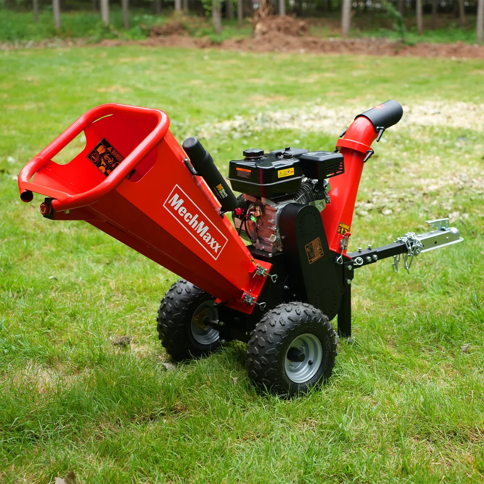 MechMaxx 4" 7HP 212cc DUCAR Gas Powered Wood Chipper with Tow Bar, Model GS650