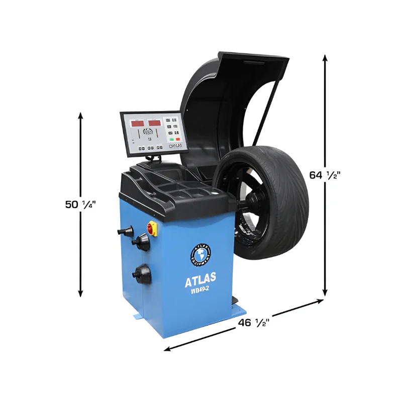 Atlas WB49-2 Premium 2D Computer Wheel Balancer – Auto Data Entry & High-Precision Balancing