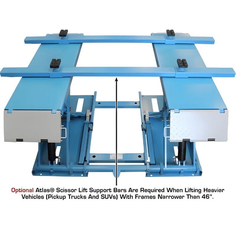 Atlas 7K Kwik-Bay Portable Mid-Rise Scissor Lift with 7,000 lb Capacity and Open Center Design