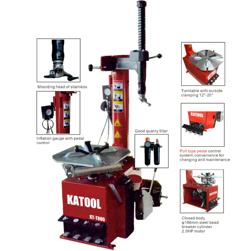 Katool KT-T800 Electric Wheel Clamp Tire Changer for 12"-24" Rims