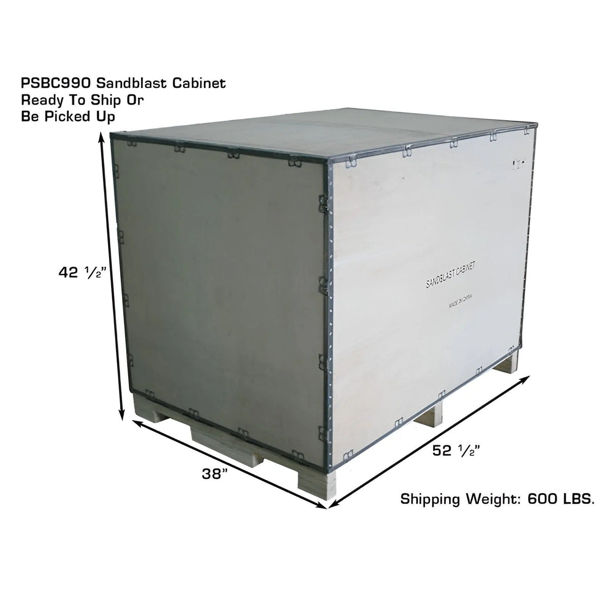 Atlas PSBC990 Extra Large Pressurized Sandblast Cabinet with Vacuum System and LED Lighting