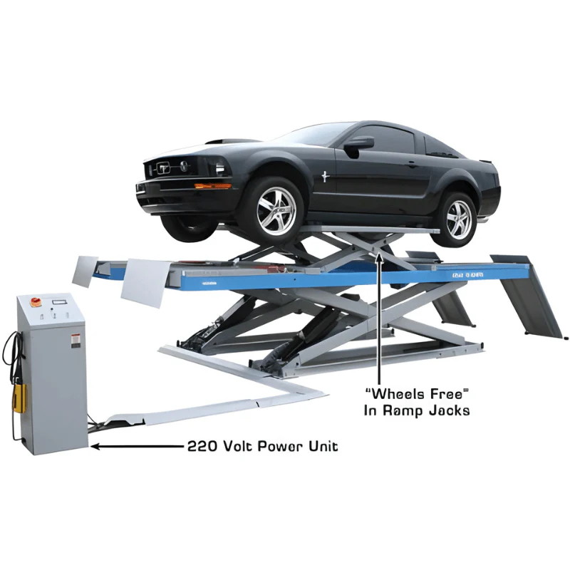 Atlas 12AWFSL 12,000 lb Alignment Scissor Lift with RJ6 Rolling Jacks Combo