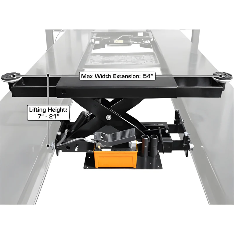 Atlas RJ6 6,000 lb Air/Hydraulic Rolling Bridge Jack – Heavy-Duty Wheel Service Jack for 4-Post Lifts