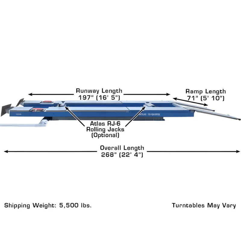 Atlas 12AWFSL 12,000 lb Alignment Scissor Lift with RJ6 Rolling Jacks Combo