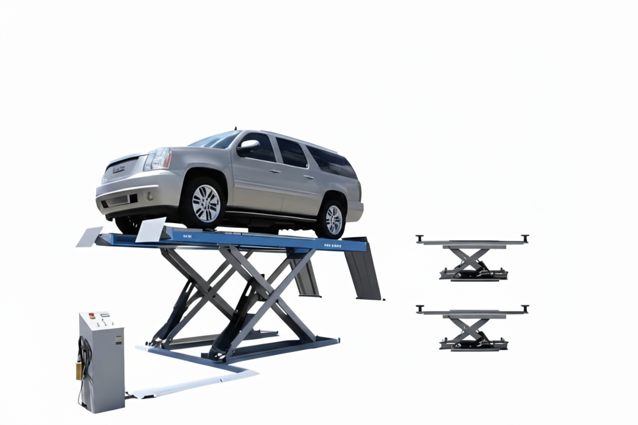 Atlas 12ASL 12,000 lb Scissor Alignment Lift with Turntables and Slip Plates