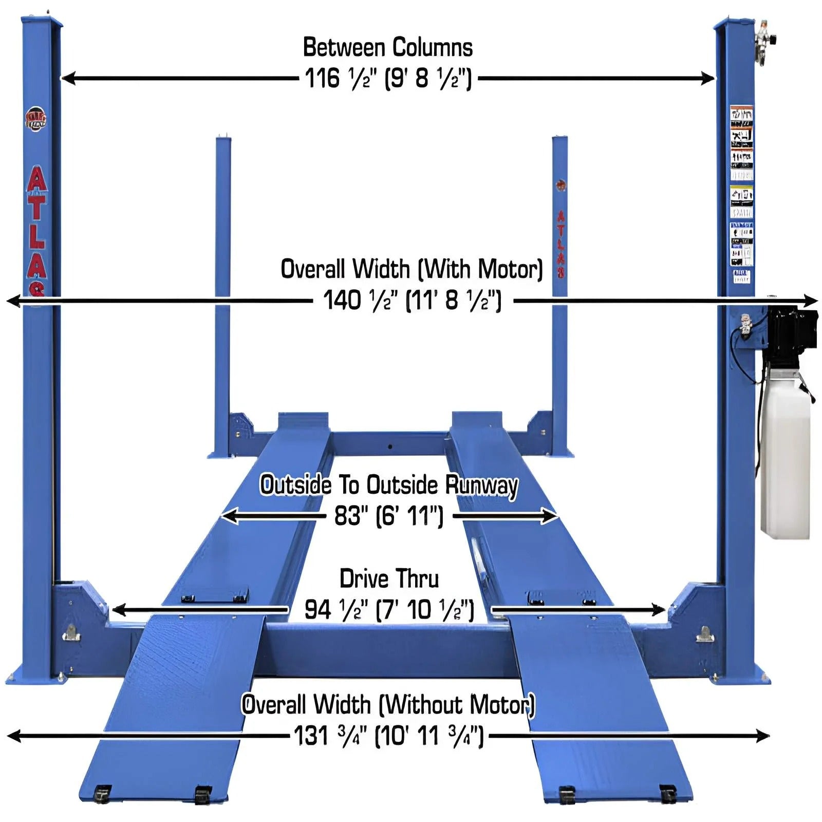 Atlas 14,000 lb ALI Certified 4-Post Car Lift