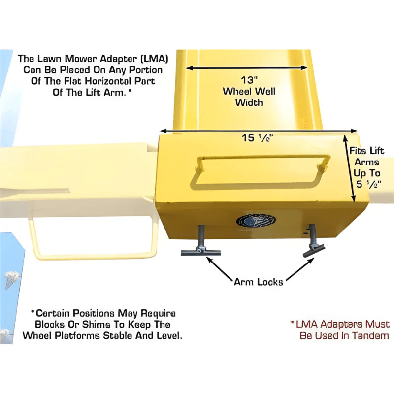 Atlas 9OHSC Overhead 2-Post Lift with Lawn Mower Adapter Combo