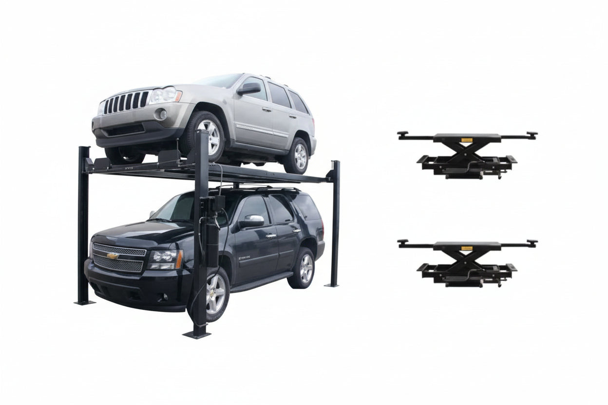 Atlas PRO8000 4-Post Vehicle Lift with RJ35 Sliding Bridge Jacks Combo