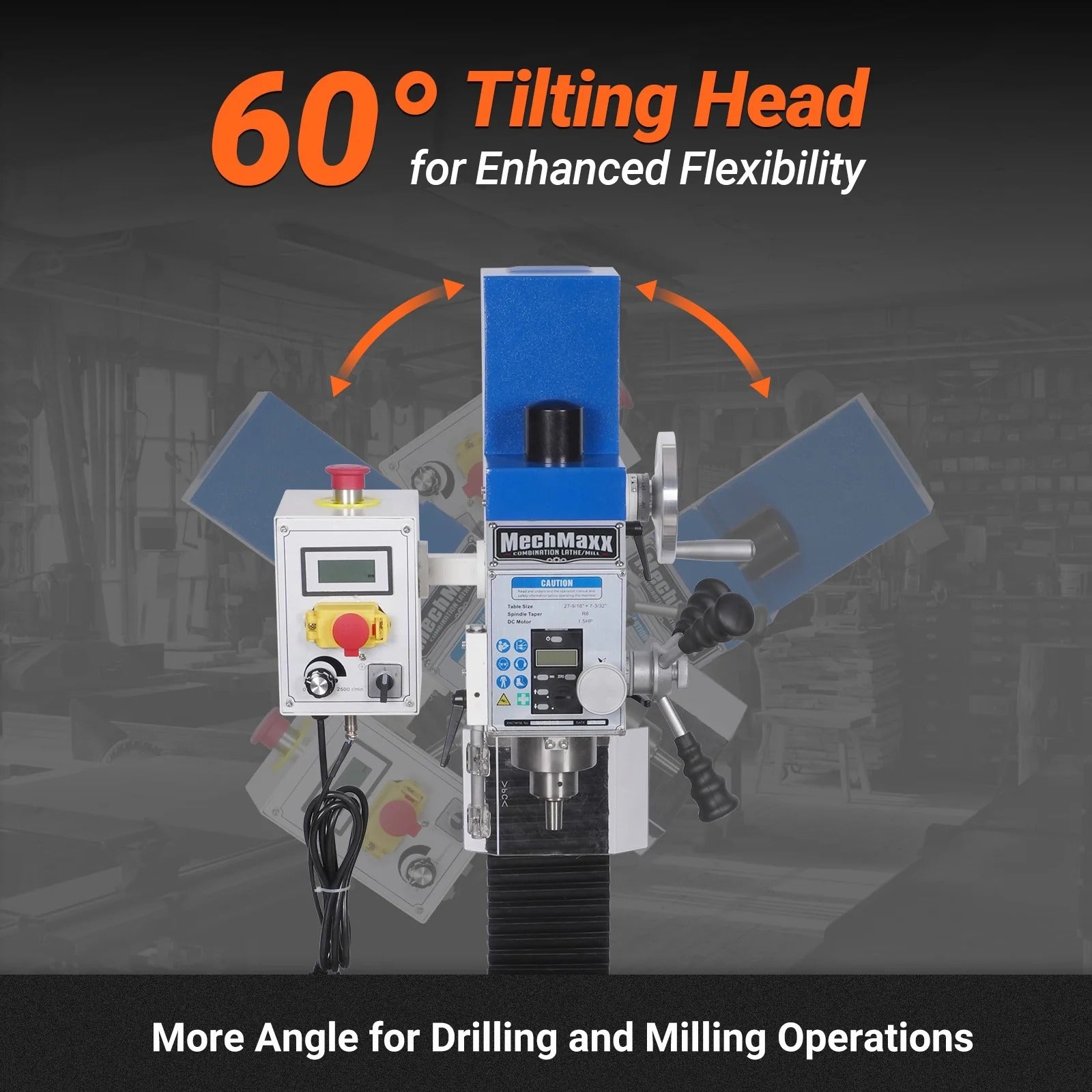 MechMaxx 11x30 Combination Lathe Milling Drilling Machine, Model 1130VC
