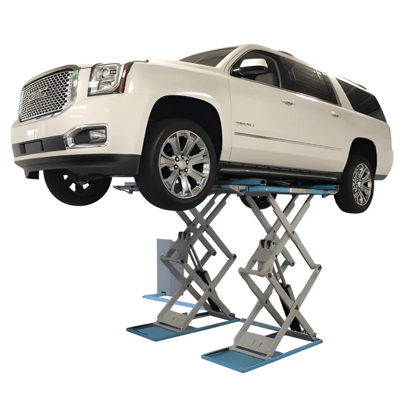 Atlas SLP9K Full-Rise Scissor Lift with 9,000 lb Capacity and Low-Profile Open Center Design