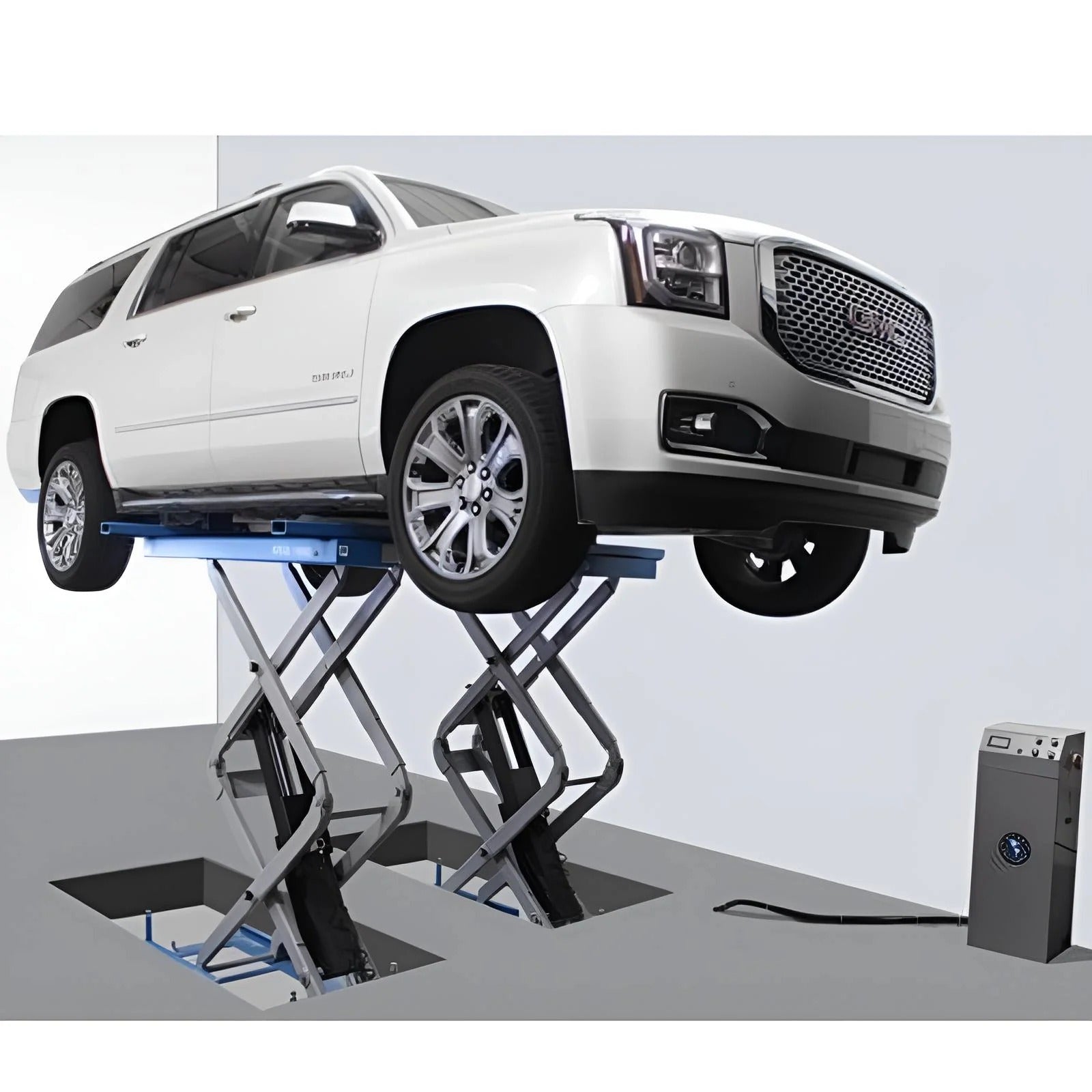 Atlas FM9SL In-Ground Full-Rise Scissor Lift with 9,000 lb Capacity and Flush-Mount Design