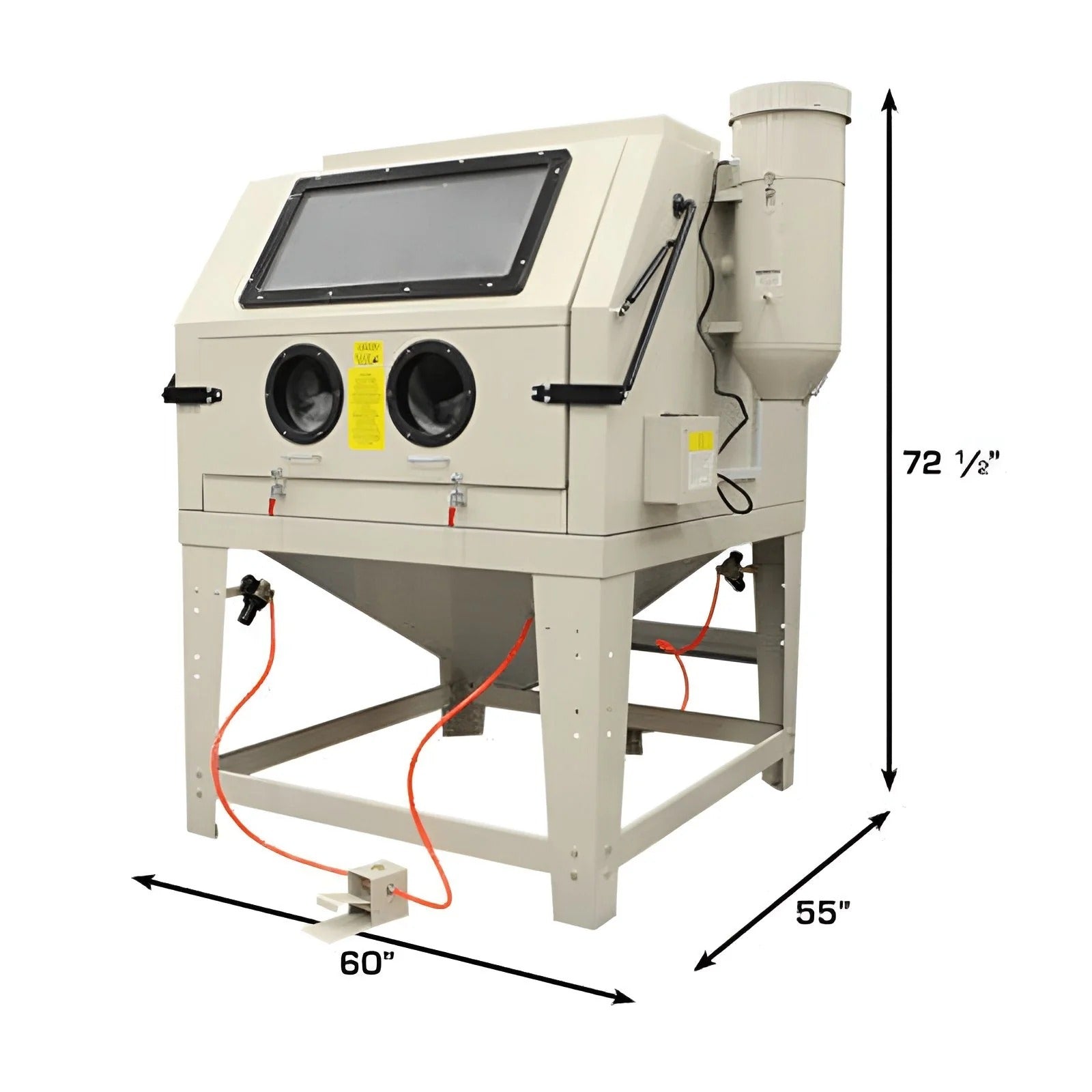 Atlas SBC1200 Extra Large Sandblast Cabinet with Dual Doors, Dual Guns, and Vacuum Dust Collection
