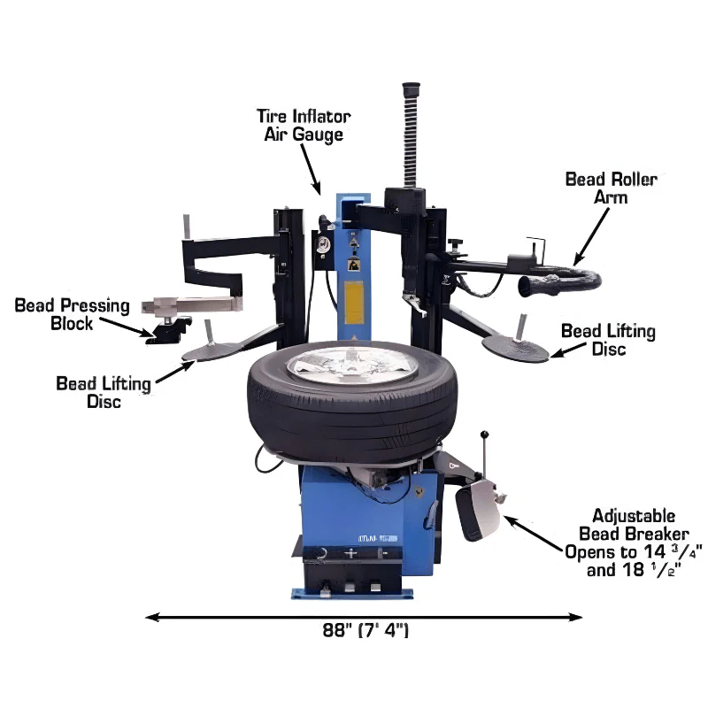 Atlas TC289DAA Rim Clamp Tire Changer & WB11 Wheel Balancer Combo – Commercial Grade Package