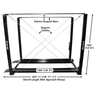 Atlas Garage PRO7000ST 7,000 lb Super-Tall 4-Post Lift – Portable Heavy-Duty Storage Lift