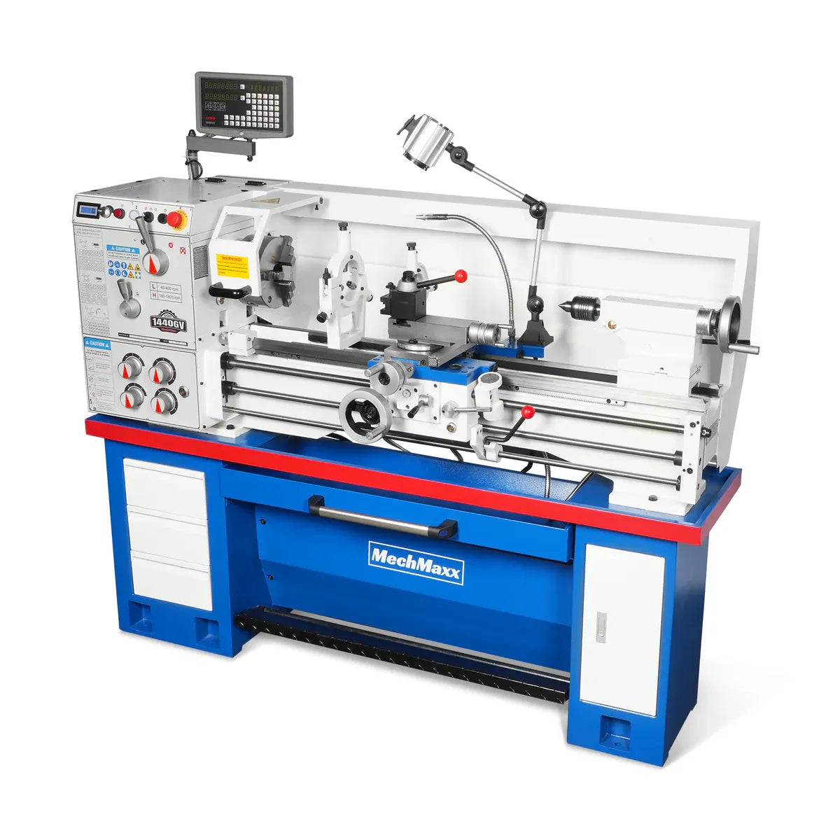 MechMaxx 14x40 Industrial Metal Lathe with Variable Speed and DRO, Model 1440GV