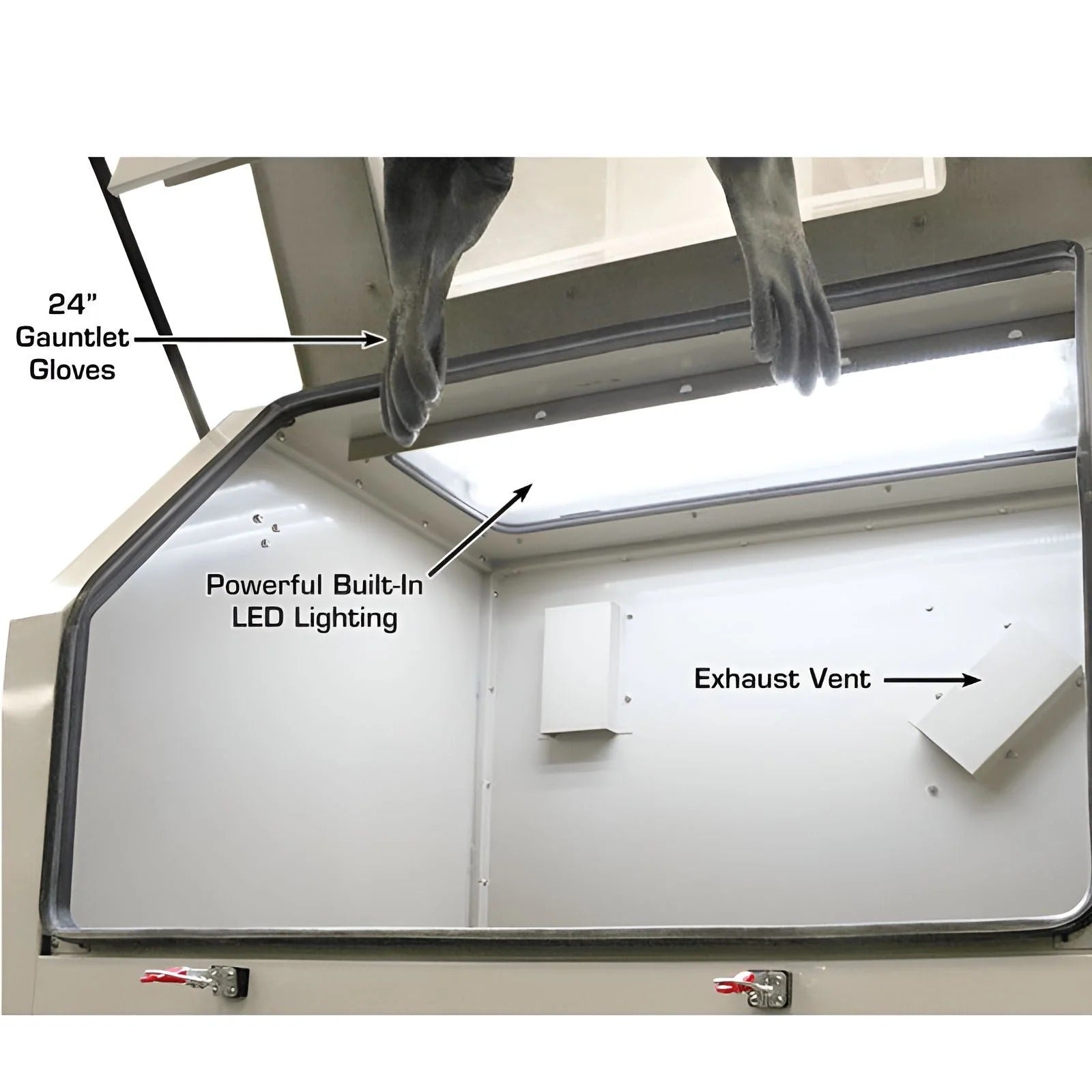 Atlas PSBC990 Extra Large Pressurized Sandblast Cabinet with Vacuum System and LED Lighting