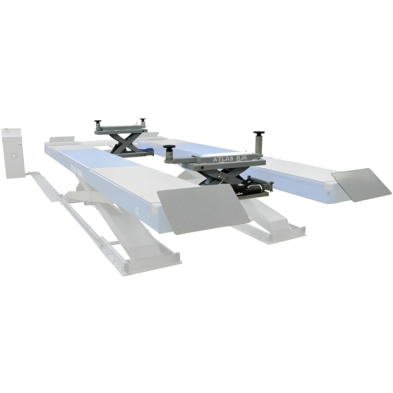Atlas 12AWFSL 12,000 lb Alignment Scissor Lift with RJ6 Rolling Jacks Combo
